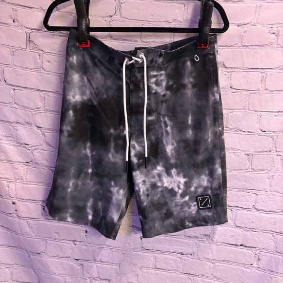 American Eagle Outfitters Other - AE American Eagle Men’s Tie Dye Swim Trunks‎ Size Small Board Shorts Black White